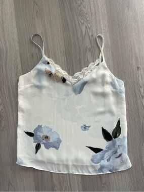 Dynamite Floral Lace-Trim Cami - Size Small